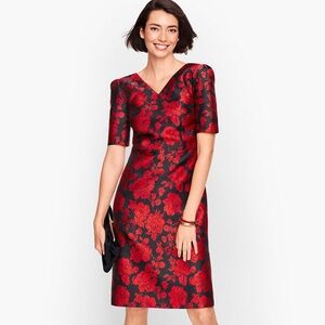 Talbots special occasion floral jacquard dress Size 4